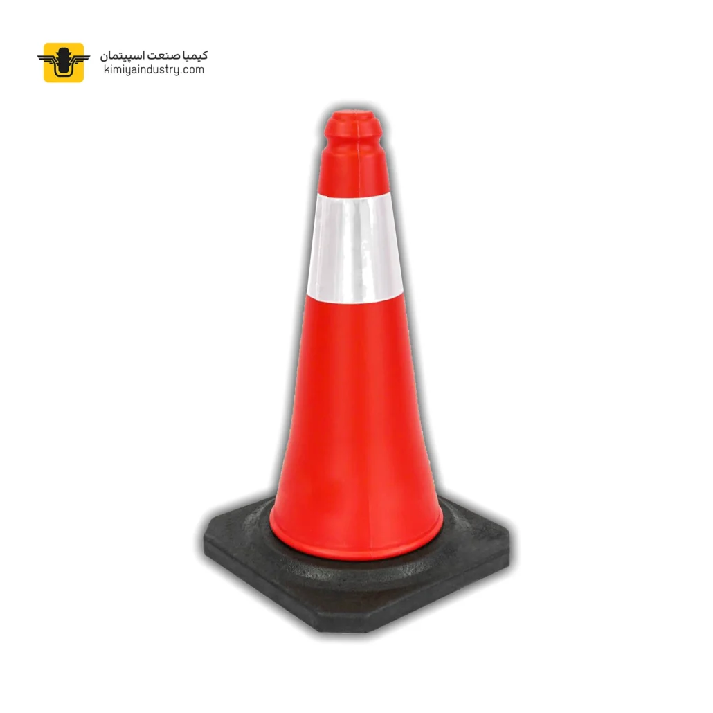 مخروط ترافیکی ۷۵ سانتی کف لاستیکی