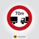تابلو محدودیت فاصله بین دو کامیون
